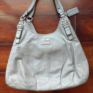 COACH Maggie Madison Grey/Mushroom Leather Bag
